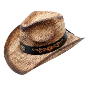 Manny Straw Flower Band Buckle Drifter Cowboy Hat