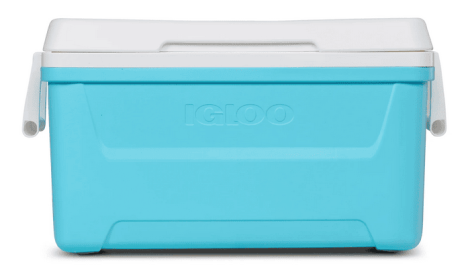 Igloo 48 QT Laguna Hard-Sided Ice Chest Cooler, Aqua Blue and White
