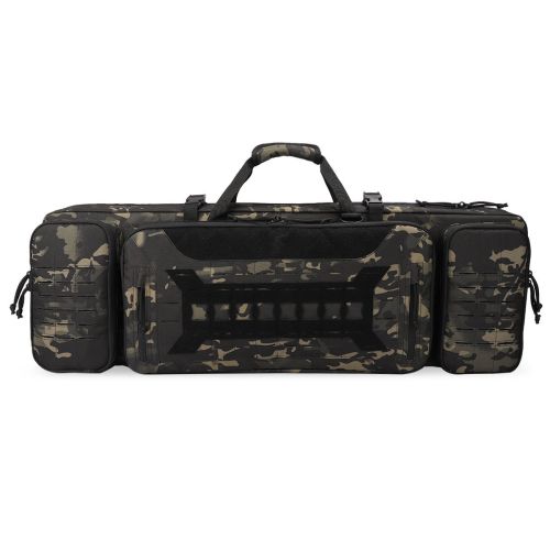 VOTAGOO Double Rifle Case Gun Bag, Safely Long-Barrel Firearm Transportation Cases  Locks, All-Weather Soft Tactical Range Bag Ackpack For Shotgu