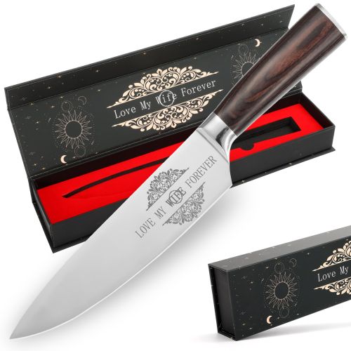 Gifts For Dad, Mom, Wife, Husband 8 Inch Chef Knife For Fathers Day Dad,Valentines Day, Mothers Day Gifts, Japanese 5cr15mov Kitchen Gyuto Chef K